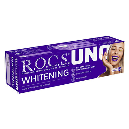 Rocs Uno Whitening Toothpaste with Calcium & Xylitol - 74g by Beauty Care Bag