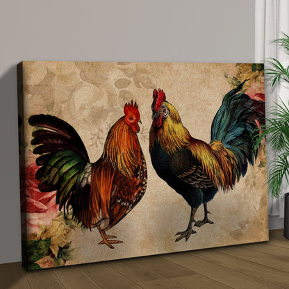 Retro Rooster Chicken Canvas Wall Art by Tailored Canvases