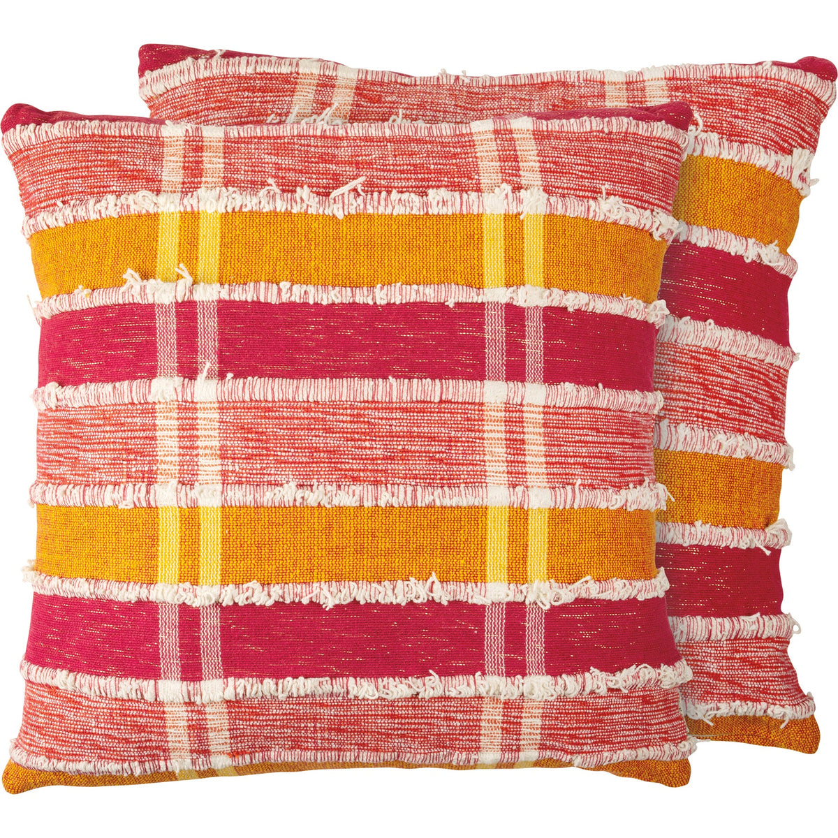 Double-Sided Woven Cotton Striped Pillow by Rust & Cinder