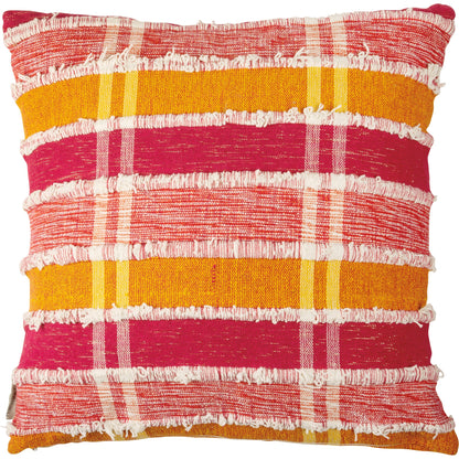 Double-Sided Woven Cotton Striped Pillow by Rust & Cinder