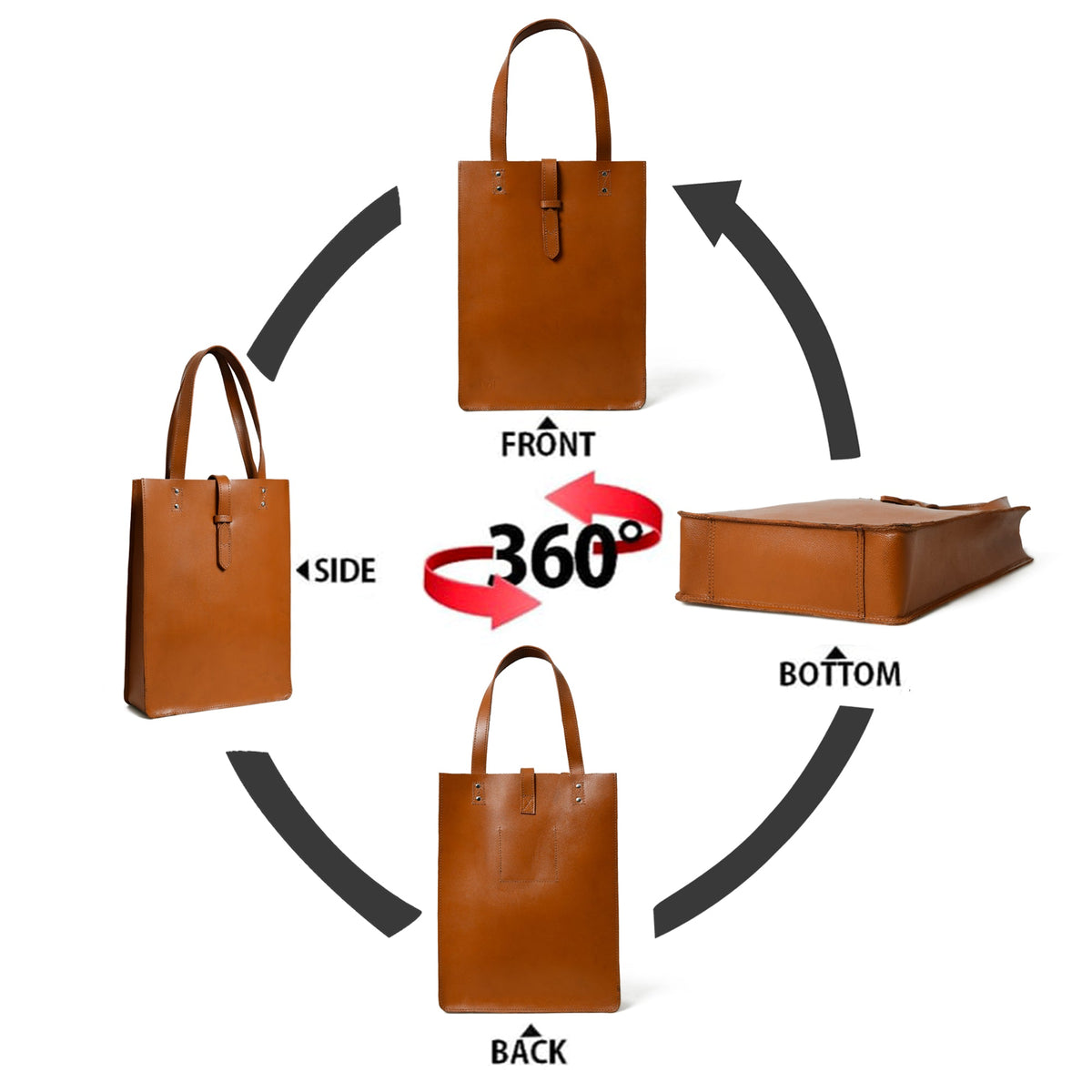 Chestnut Elegance Leather Tote by Classy Leather Bags