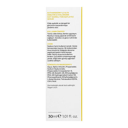 Authoriderm 2% Alpha Arbutin & Hyaluronic Acid Serum 30 ml by Beauty Care Bag