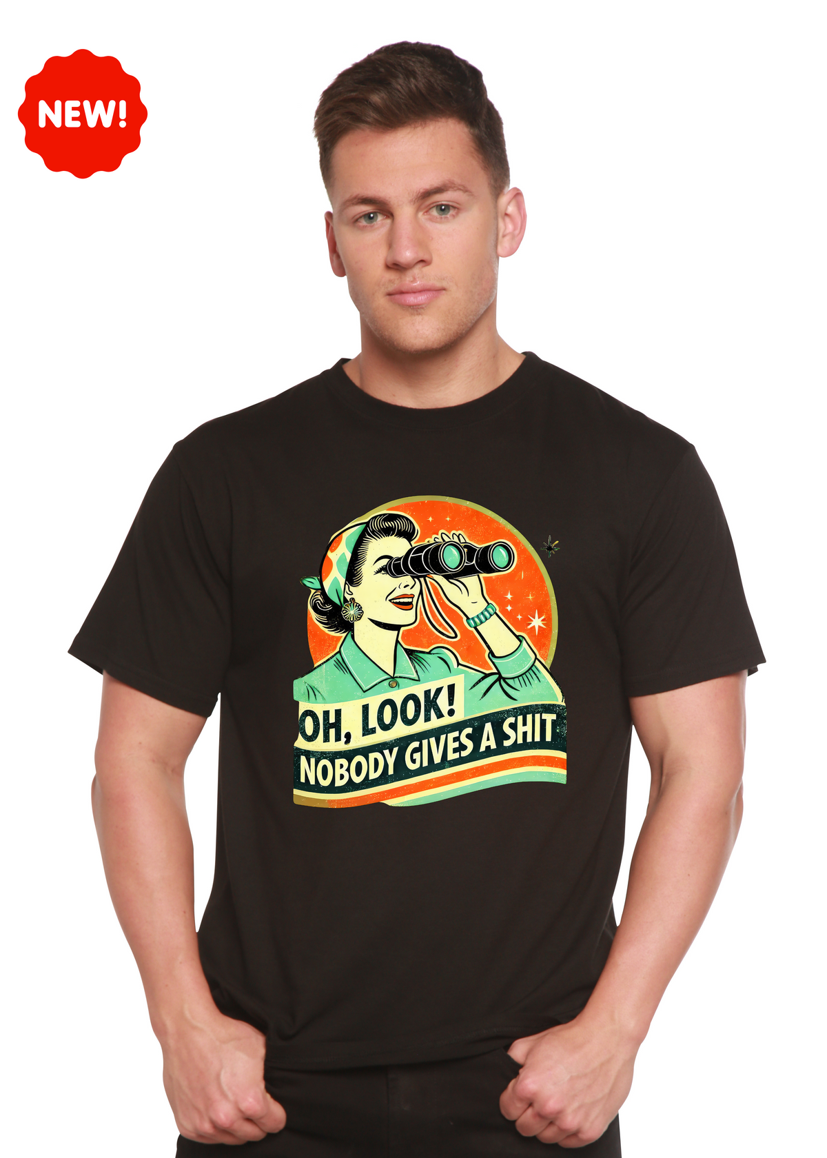 Funny Retro Woman unisex short sleeve graphic T-shirt in bamboo viscose and cotton