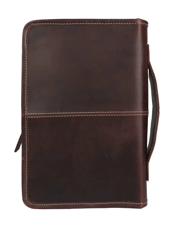 Classic Bible Leather Cover - Choco by Classy Leather Bags