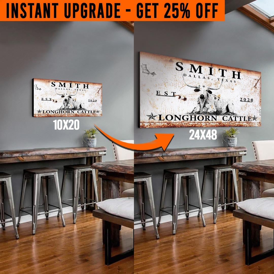 Upgrade Your 'Long Horn' (Style 1) Canvas To 24x48 Inches by Tailored Canvases