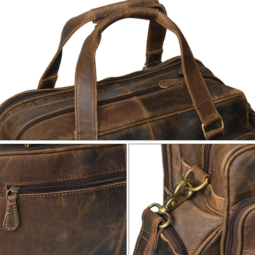 Floyd Handmade Buffalo Leather Office Briefcase by Classy Leather Bags