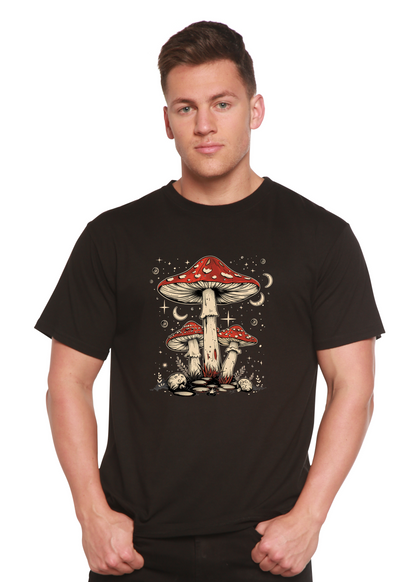 Boho Retro Hippie Mushrooms Natural unisex bamboo graphic T-shirt – view 11