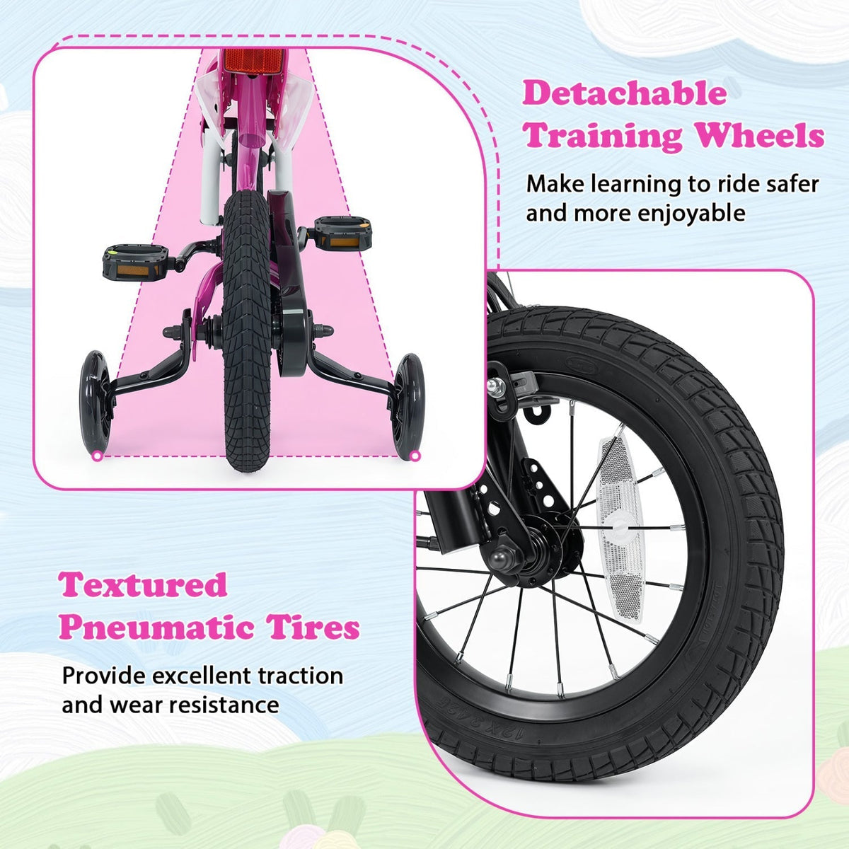 12 Inch Kids Bike with Training Wheels Ages 3-4Kids BikeTorqelo.com