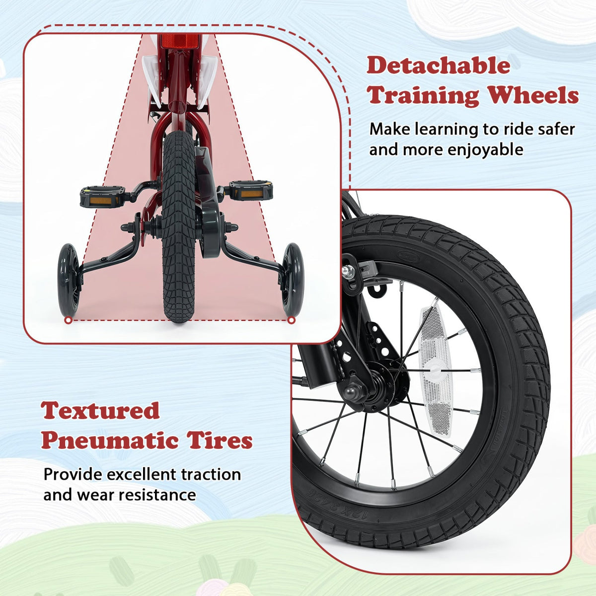 12 Inch Kids Bike with Training Wheels Ages 3-4Kids BikeTorqelo.com