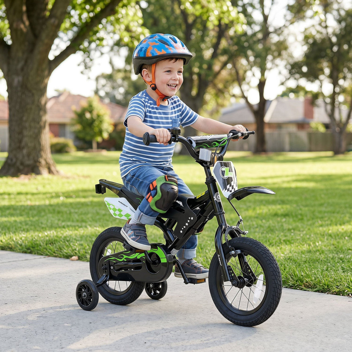 12-inch kids bike with training wheels for ages 3-4, GBruno Store