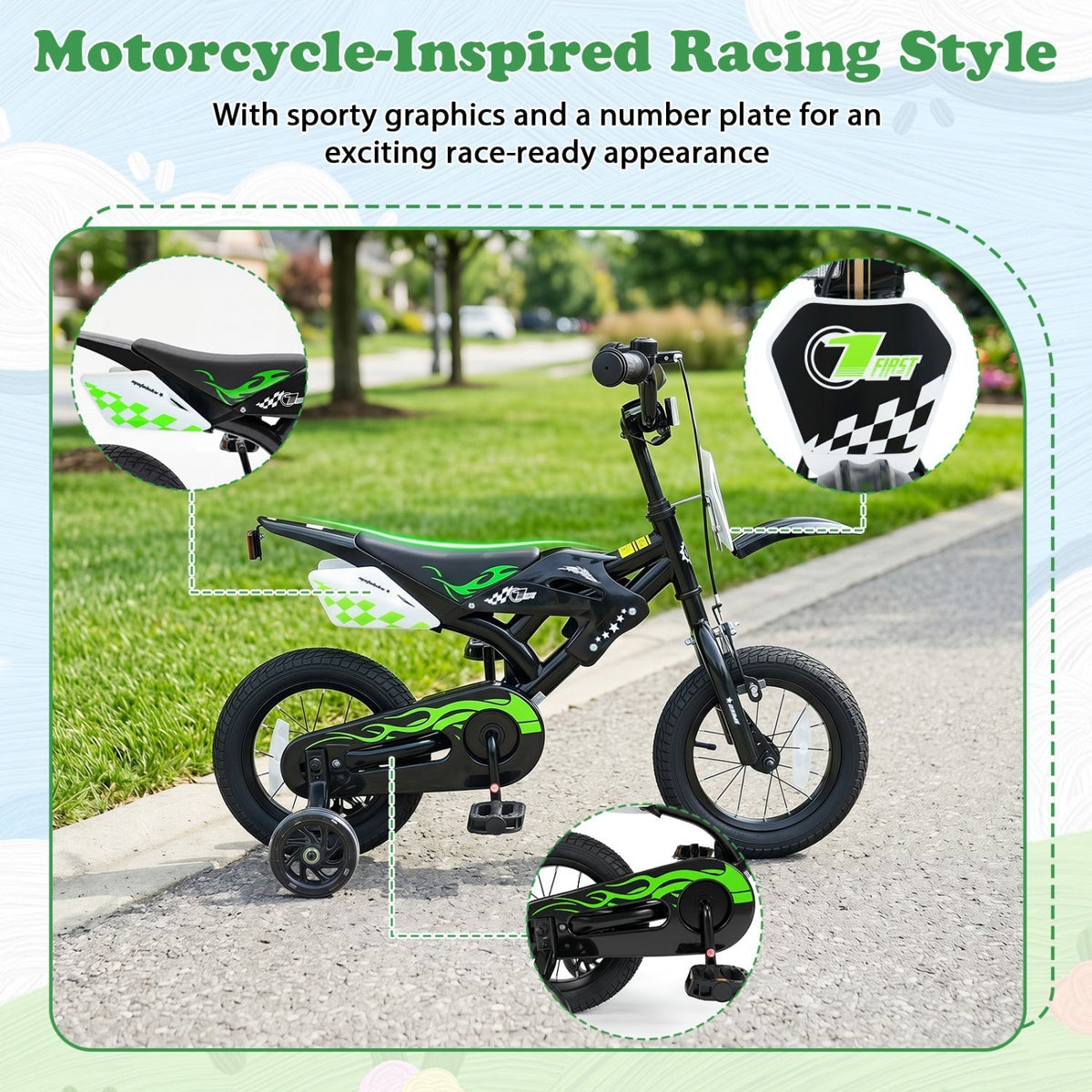 12-inch kids bike with training wheels for ages 3-4, GBruno Store, view 7