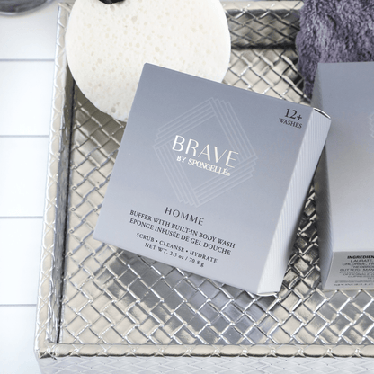 Spongellé 12+ Men's Brave body wash infused buffer, view 2