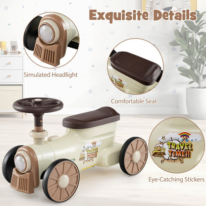 Ride on Toy with Steering Wheel and Train Whistle Sound Button by GBruno Store