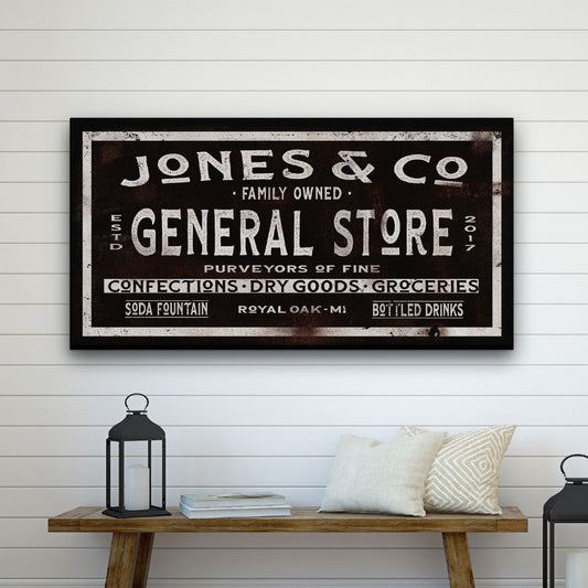 Dry Goods Sign | Personalized General Store Sign | Custom Rustic Farmhouse Sign by Off The Square Designs