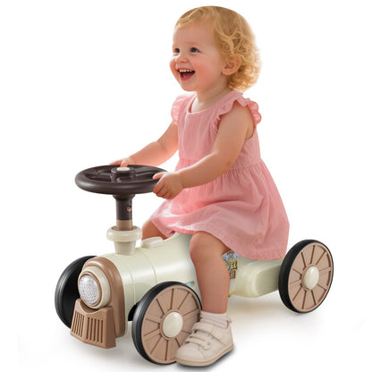 Ride on Toy with Steering Wheel and Train Whistle Sound Button by GBruno Store