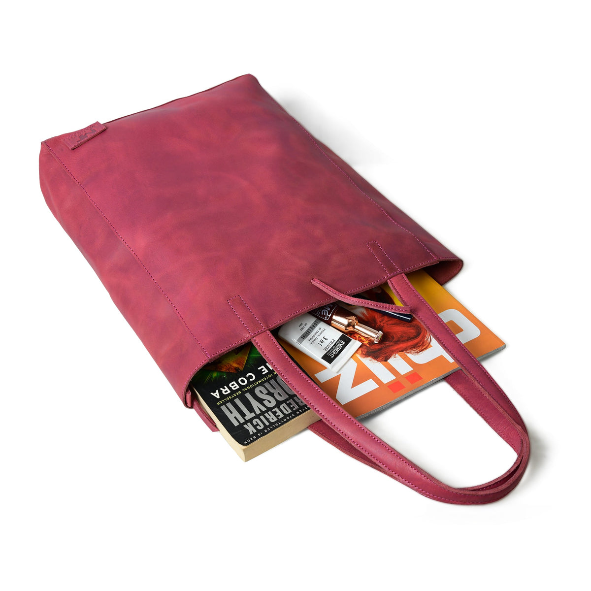 Maroon Leather Tote Bag by Classy Leather Bags