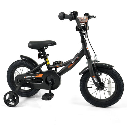 12/14/16/18 Inches Kids Bike with Removable Training Wheels and Adjustable Seatfor 3-8 Years Old Black by GBruno Store