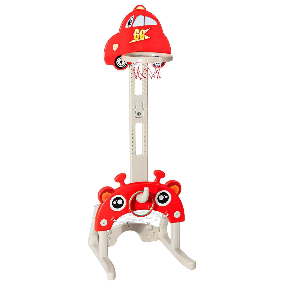 GBruno Store red car-style kids basketball and ring toss playset, view 3