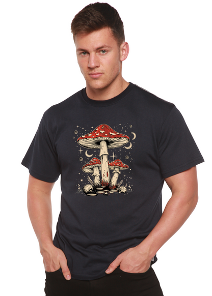 Boho Retro Hippie Mushrooms Natural unisex bamboo graphic T-shirt – view 12
