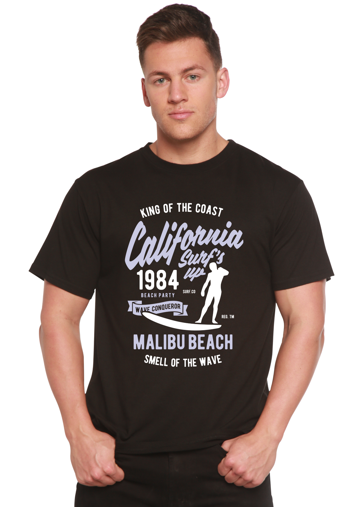 California 1984 men's short sleeve graphic T-shirt in bamboo viscose and organic cotton