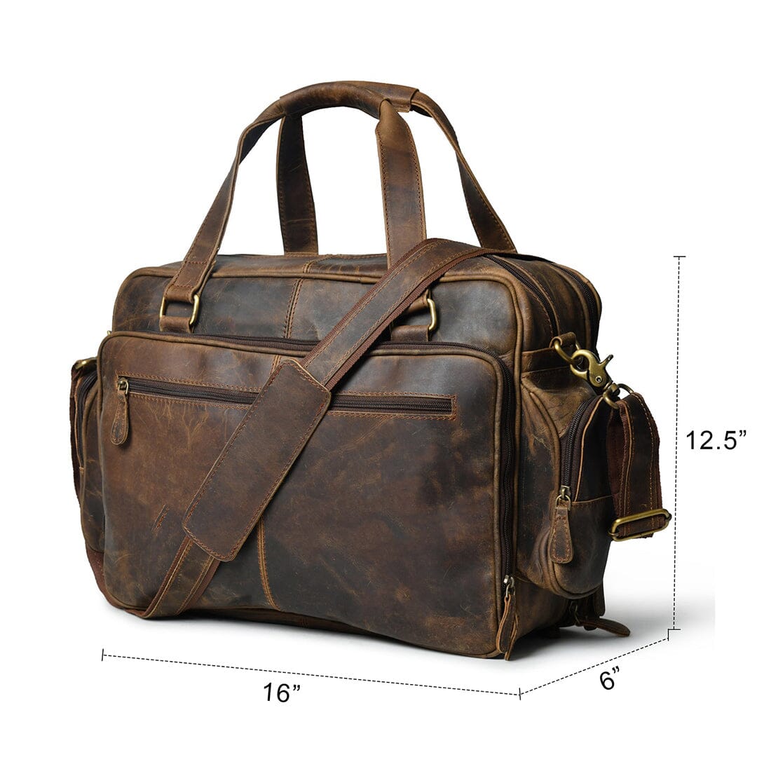 Floyd Handmade Buffalo Leather Office Briefcase by Classy Leather Bags