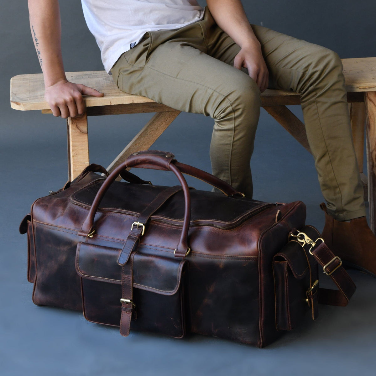 The Stellan Buffalo Duffel by Classy Leather Bags