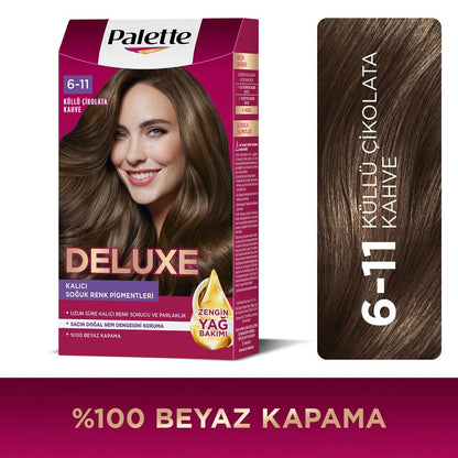 Palette Deluxe Ash Chocolate Brown Hair Dye 611 115 ml by Beauty Care Bag
