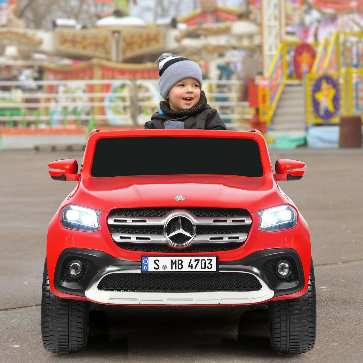 Red 12V Mercedes-Benz X Class 2-seater kids ride-on car, GBruno Store, view 2