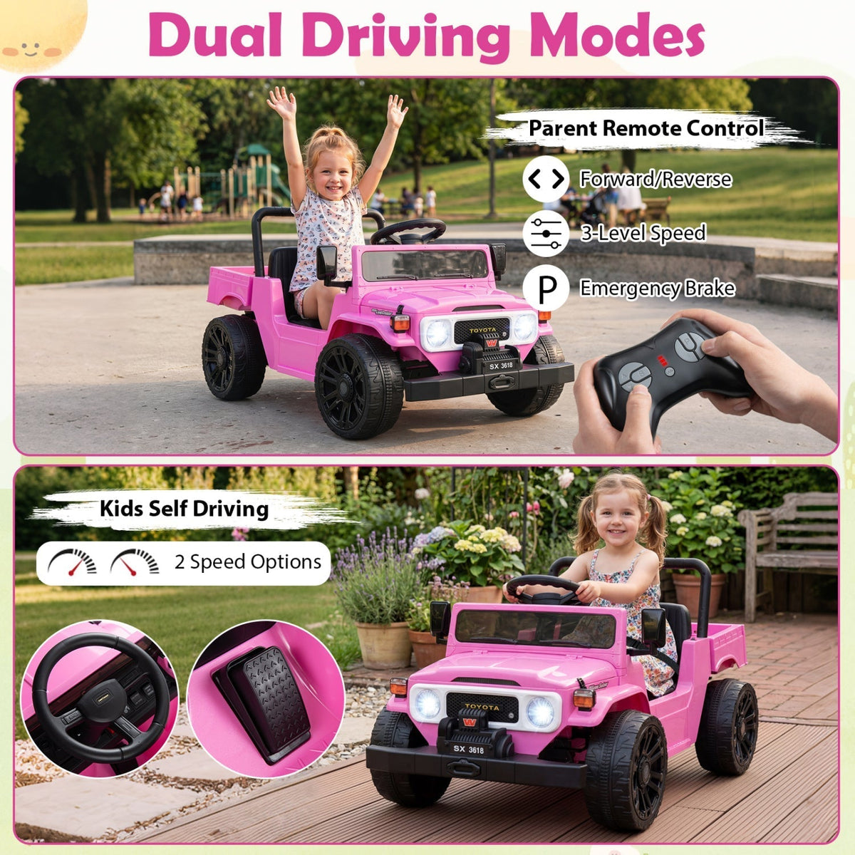 Kids electric ride-on truck with dump bed, GBruno Store, view 5