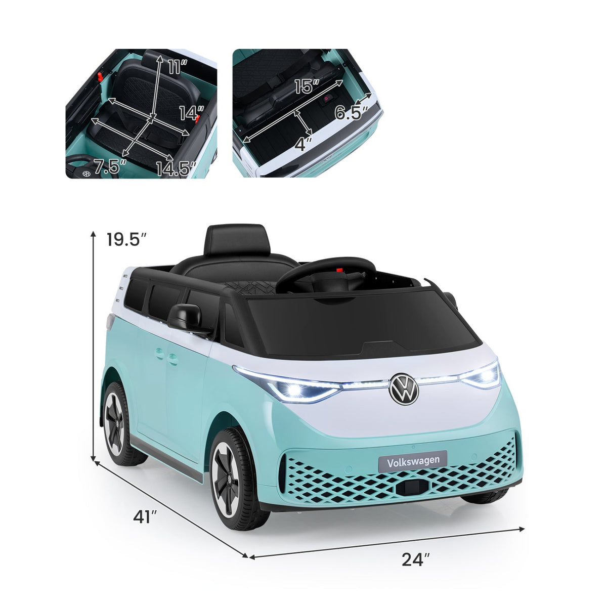 Kids electric VW bus ride-on car, GBruno Store, view 2