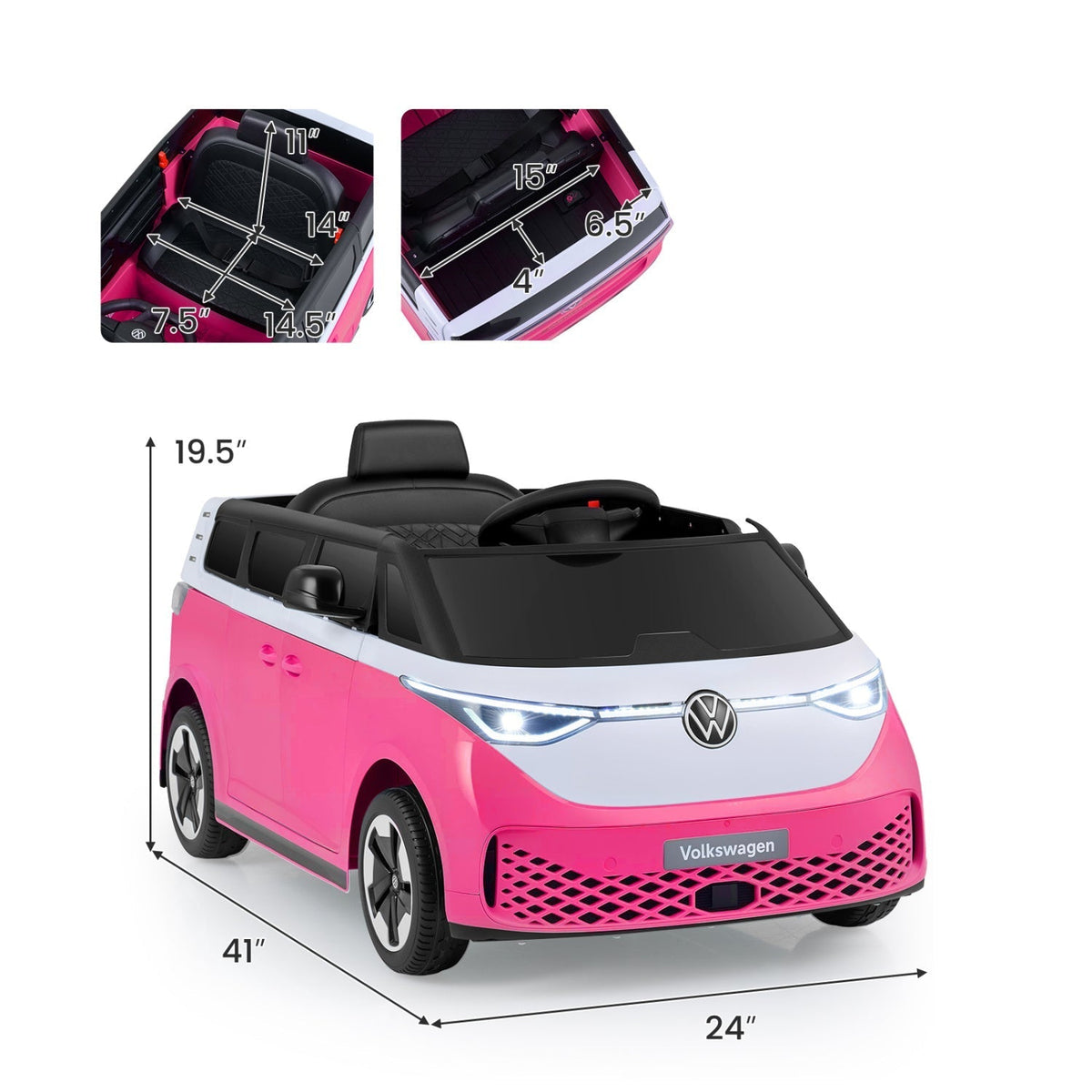 Kids electric VW bus ride-on car, GBruno Store, view 10
