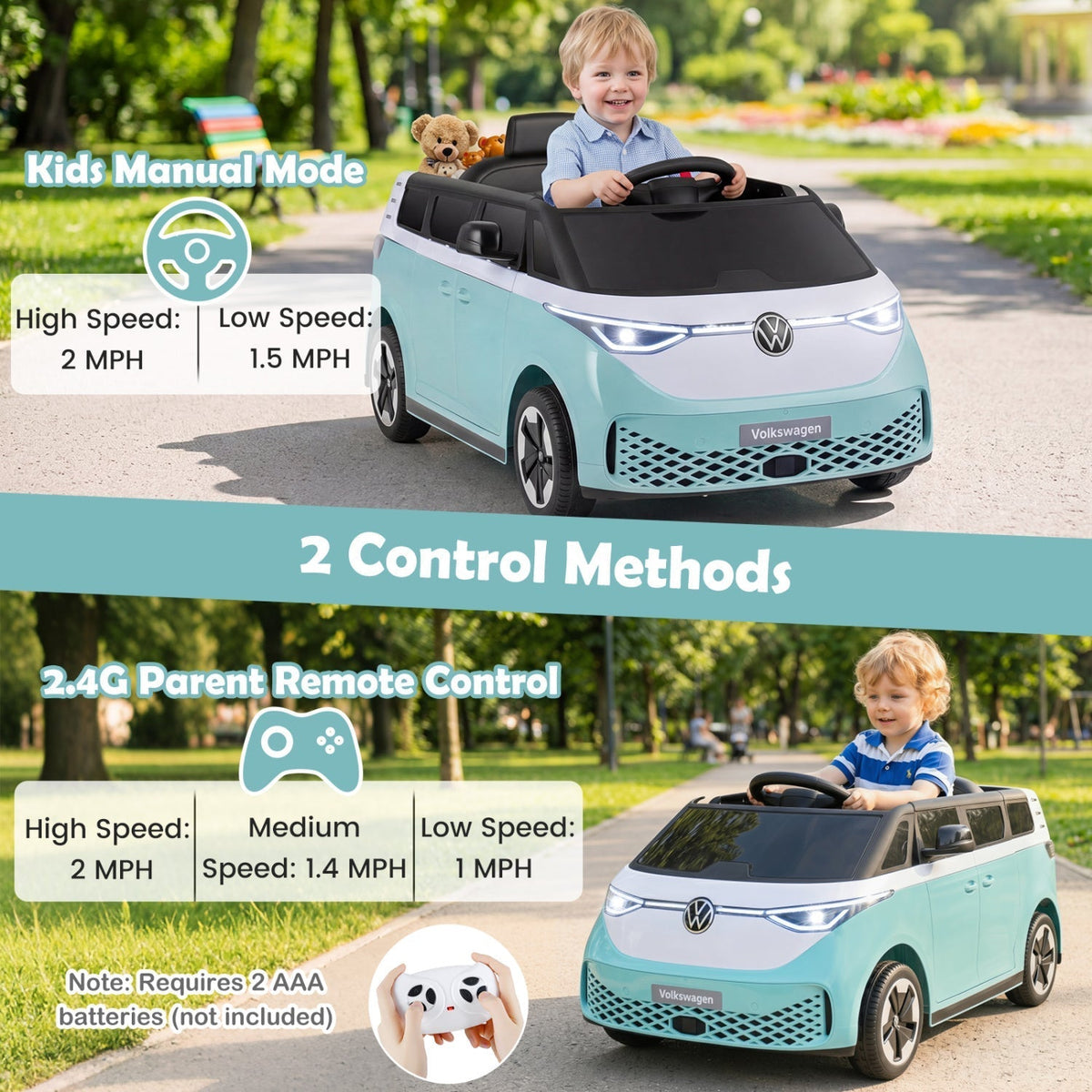 12V electric ride-on VW bus with remote, GBruno Store, view 6