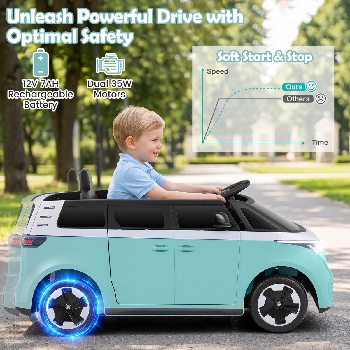 12V electric ride-on VW bus with remote, GBruno Store, view 7