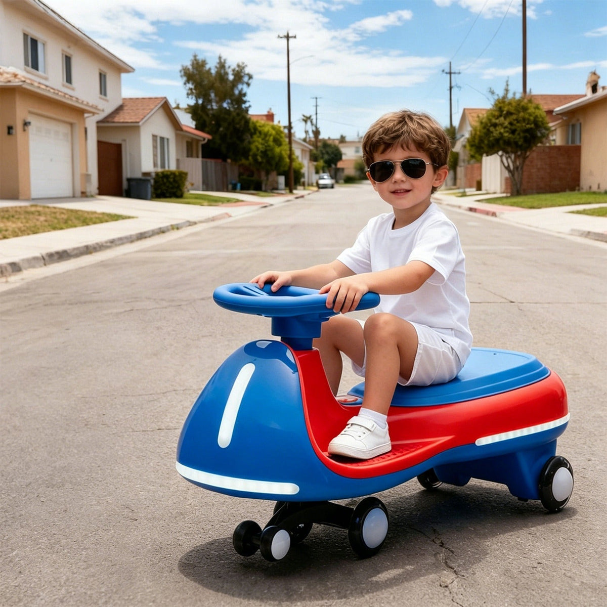 12V Electric Wiggle Ride On Car with Dual Motors & LED LightsRide-On ToyTorqelo.com