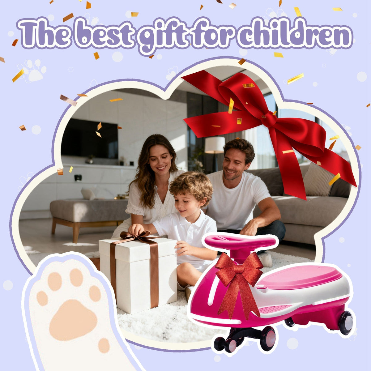 12V Electric Wiggle Ride On Car with Dual Motors & LED LightsRide-On ToyTorqelo.com
