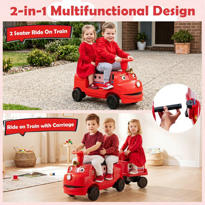 12V Kids Ride-On Train 3-Seater with Detachable CarriageRide-On ToyTorqelo.com