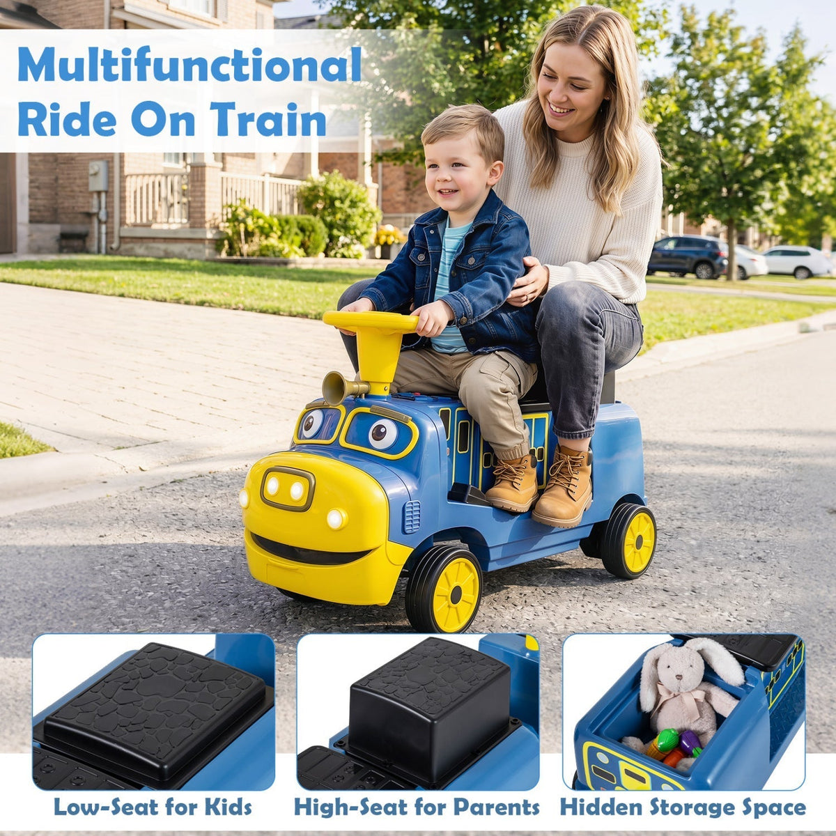 Licensed Chuggington 12V 3-seater ride-on train with detachable carriage, GBruno Store, view 8