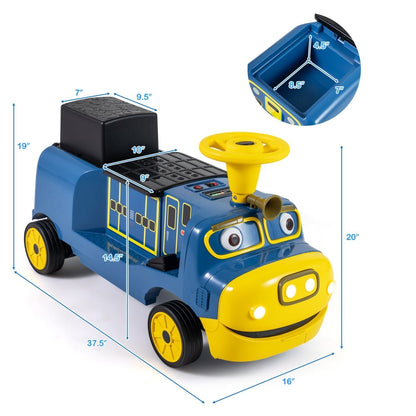 12V Kids Ride-On Train with Adjustable Seat & MusicRide-On ToyTorqelo.com