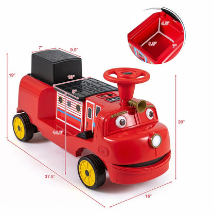 12V kids ride-on train with adjustable seat and storage, GBruno Store, view 5