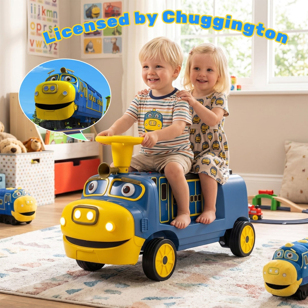 12V Kids Ride-On Train with Adjustable Seat & MusicRide-On ToyTorqelo.com