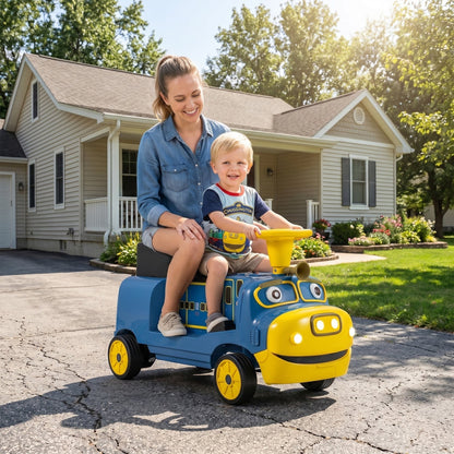 12V kids ride-on train with adjustable seat and storage, GBruno Store, view 9