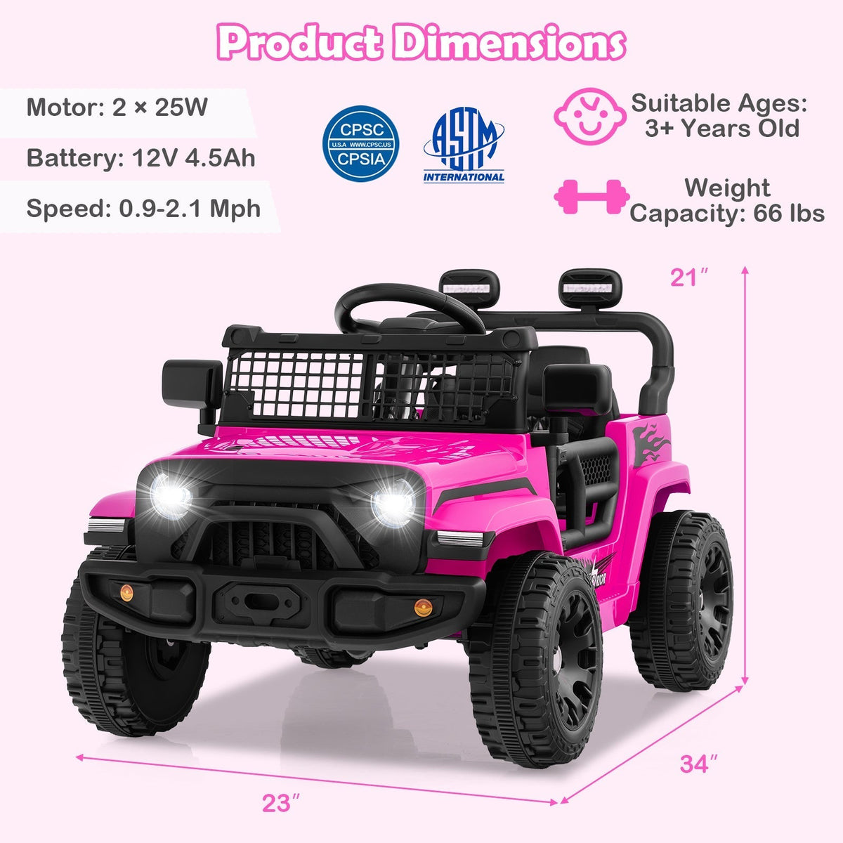 12V Kids Ride on Truck Car Battery Powered Electric VehicleTorqelo.com