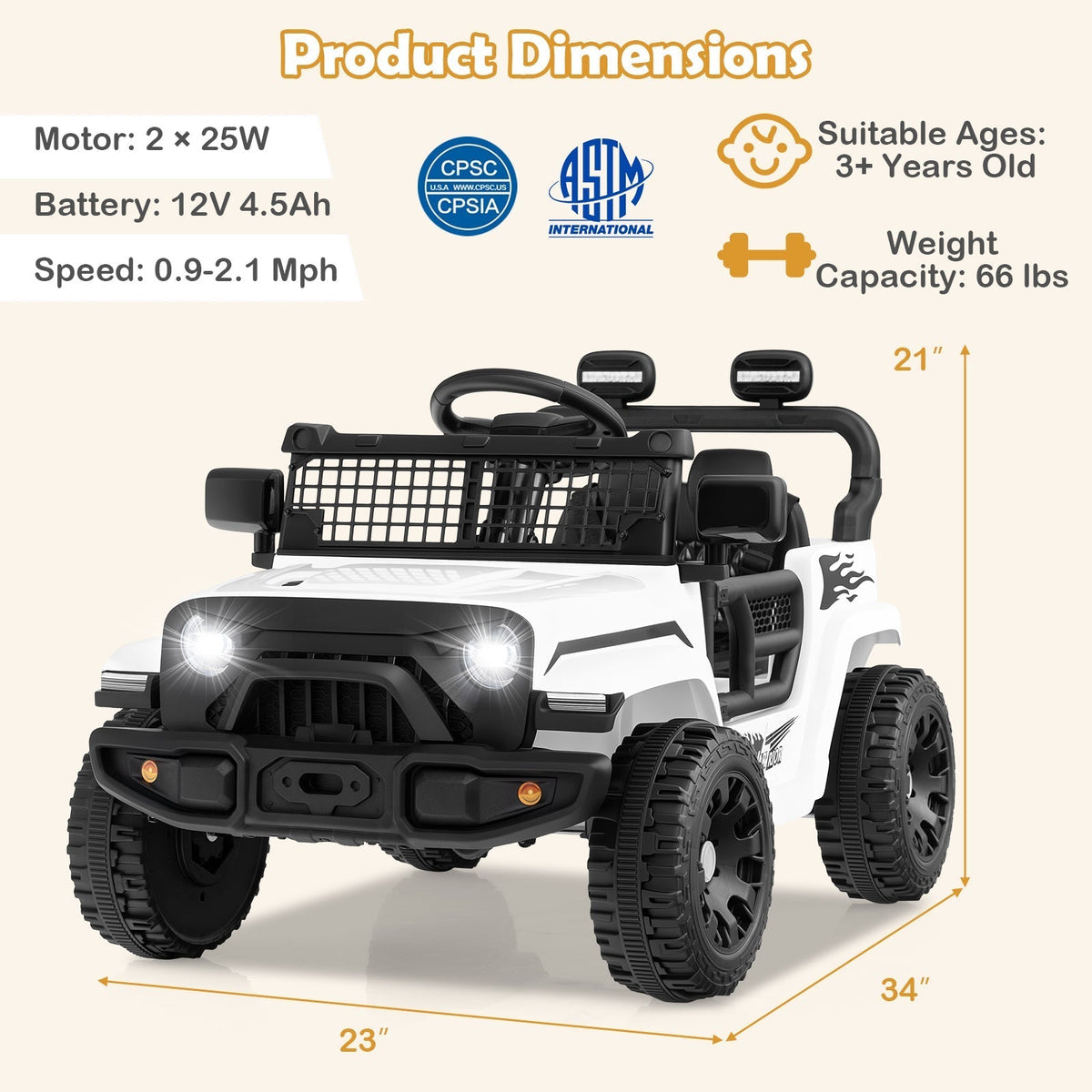 12V Kids Ride on Truck Car Battery Powered Electric VehicleTorqelo.com