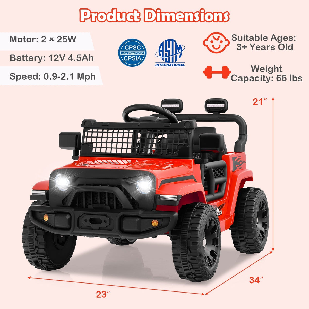 12V Kids Ride on Truck Car Battery Powered Electric VehicleTorqelo.com