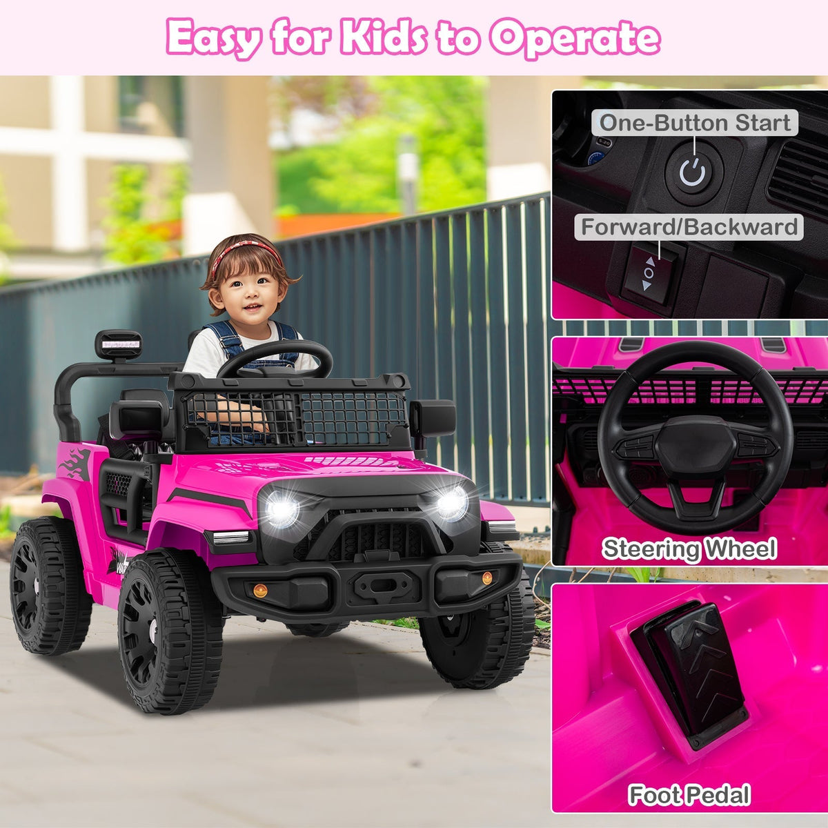 12V Kids Ride on Truck Car Battery Powered Electric VehicleTorqelo.com