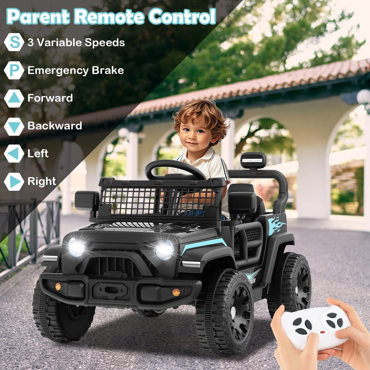 12V Kids Ride on Truck Car Battery Powered Electric VehicleTorqelo.com