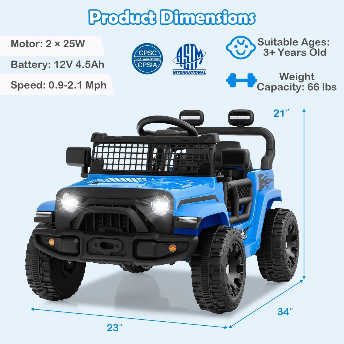 12V Kids Ride on Truck Car Battery Powered Electric VehicleTorqelo.com