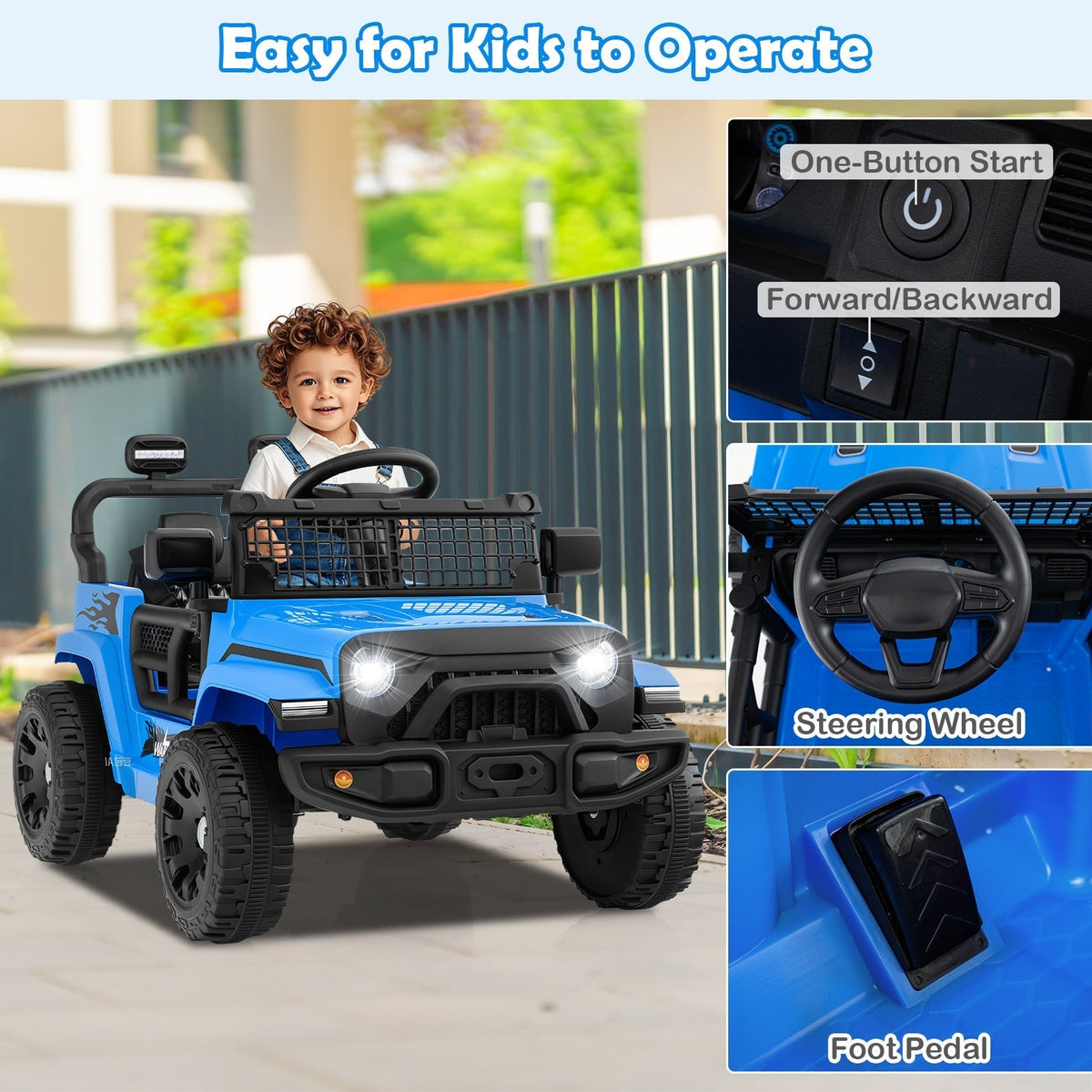 12V Kids Ride on Truck Car Battery Powered Electric VehicleTorqelo.com