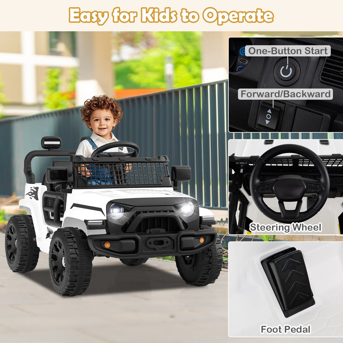 12V Kids Ride on Truck Car Battery Powered Electric VehicleTorqelo.com