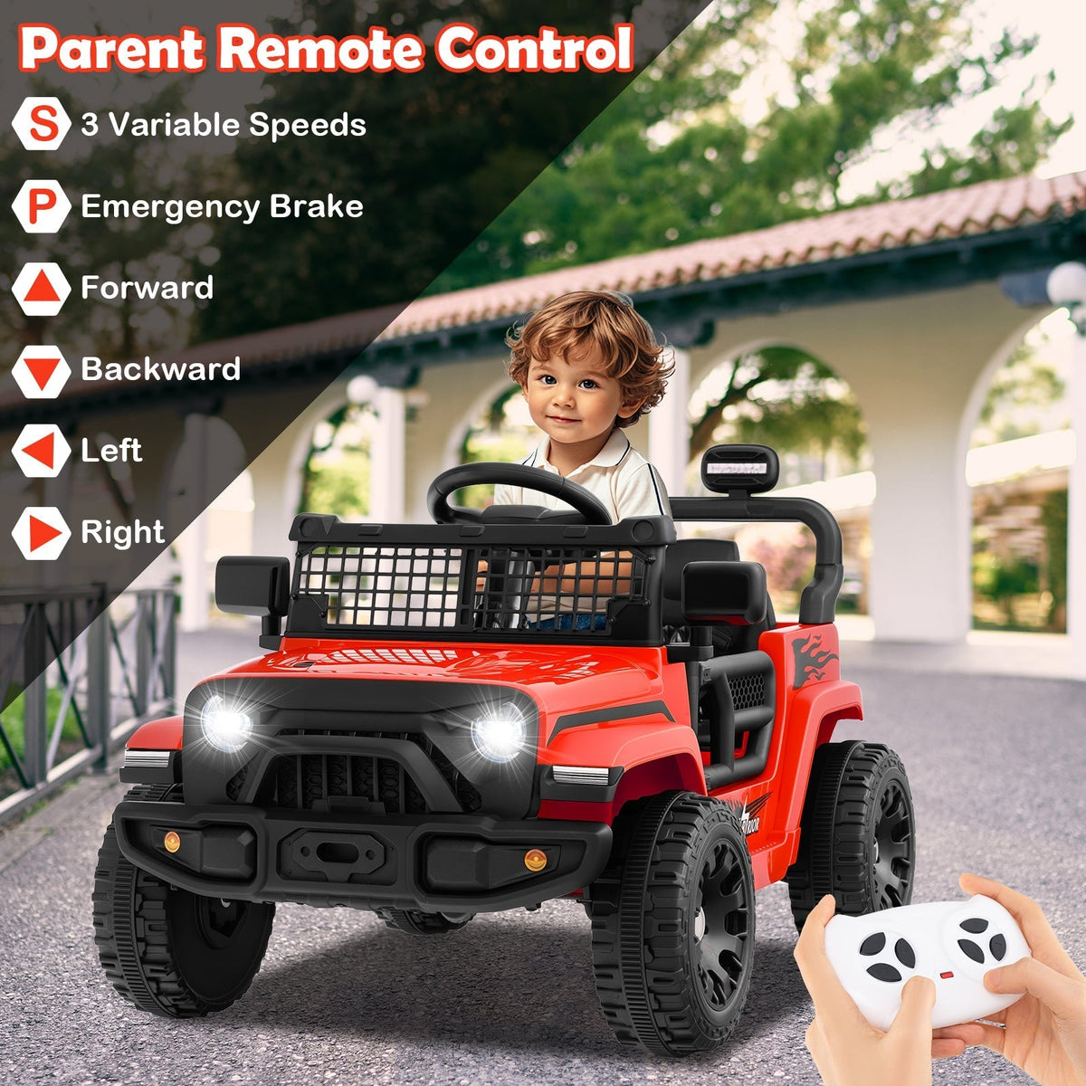 12V Kids Ride on Truck Car Battery Powered Electric VehicleTorqelo.com
